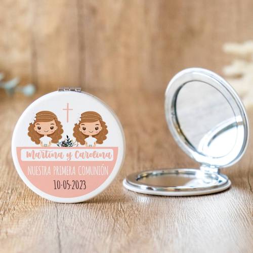 Espejo personalizado "Modelo Gemelas" Detalles comunión - Espejos personalizados comunión