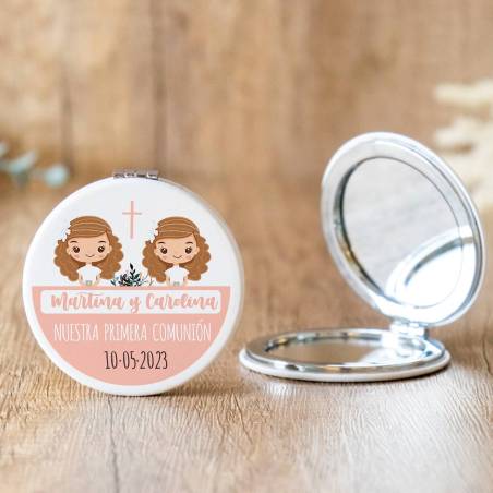 Espejo personalizado "Modelo Gemelas" Detalles comunión - Espejos personalizados comunión