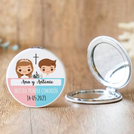 Espejo personalizado "Modelo Mellizos" Detalles comunión - Espejos personalizados comunión