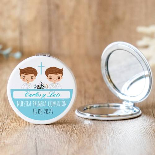 Espejo personalizado "Modelo Gemelos" Detalles comunión - Espejos personalizados comunión