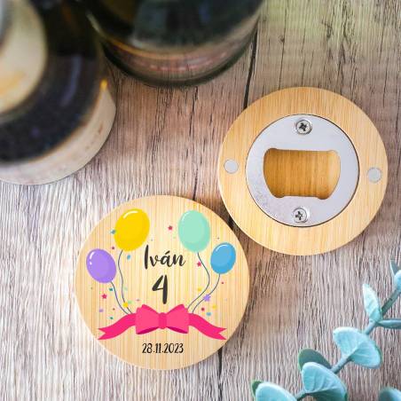 Abridor de madera con grabación "Modelo Lazo" Detalle cumpleaños - Regalos personalizables cumpleaños