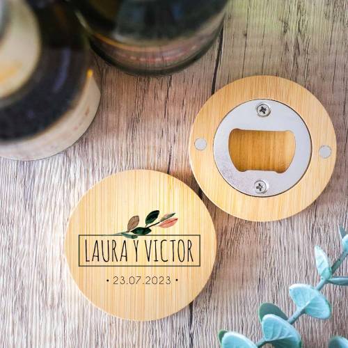 Abridor de madera con grabación "Modelo Ocaso" Detalle boda - Detalles personalizables para Boda