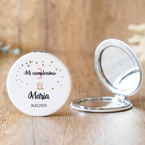 Espejo personalizado "Modelo Rosa" Detalles cumpleaños - Regalos personalizables cumpleaños