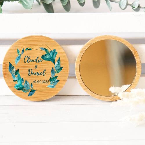 Espejo personalizado de madera "Modelo Selva" Detalles boda - Detalles personalizables para Boda