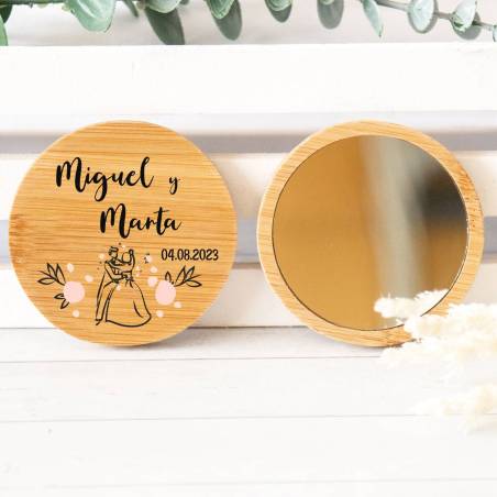 Espejo personalizado de madera "Modelo Juntos" Detalles boda - Detalles personalizables para Boda