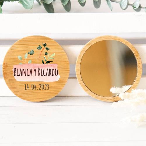 Espejo personalizado de madera "Modelo Prado" Detalles boda - Detalles personalizables para Boda