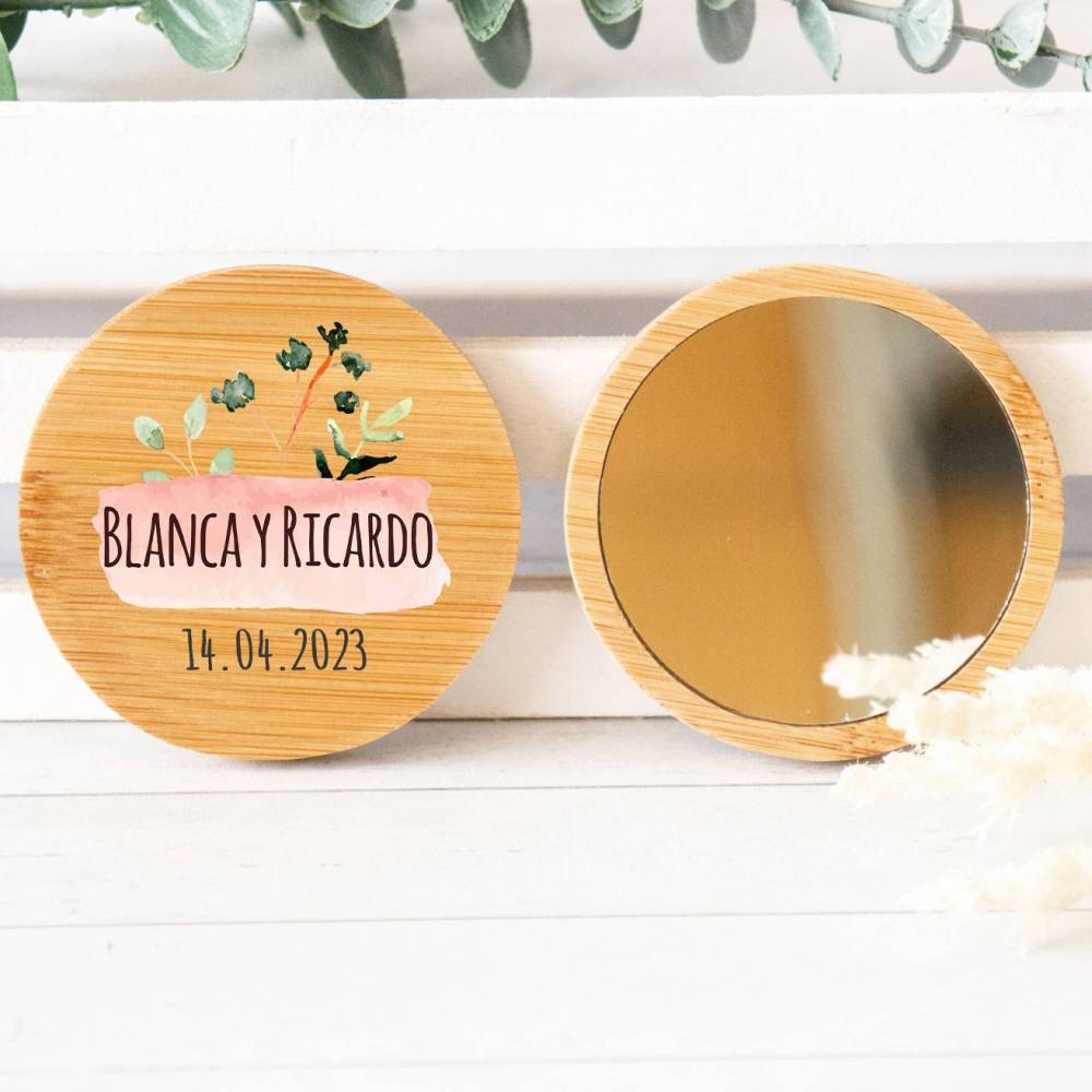 Espejo personalizado de madera "Modelo Prado" Detalles boda - Detalles personalizables para Boda