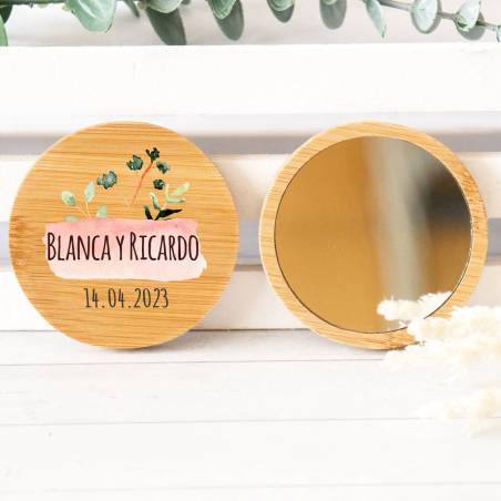 Espejo personalizado de madera "Modelo Prado" Detalles boda - Detalles personalizables para Boda