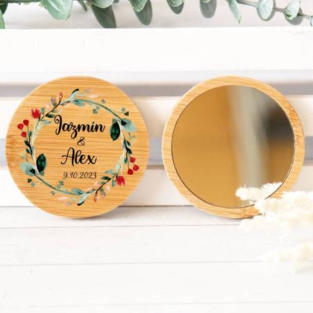 Espejo personalizado de madera "Modelo Ágape" Detalles boda - Detalles personalizables para Boda
