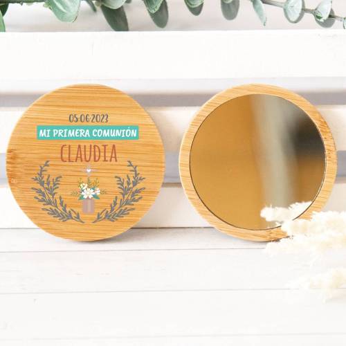 Espejo personalizado de madera " Modelo Claudia " Detalles comunión - Detalles personalizables para Comunión