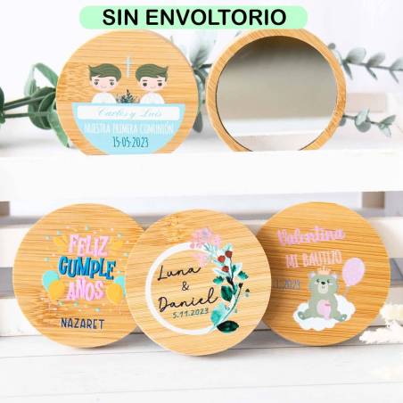 Espejo personalizado de madera " Modelo Raúl " Detalles bautizo - Inicio