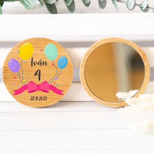 Espejo personalizado de madera "Modelo Lazo" Detalles cumpleaños - Regalos personalizables cumpleaños
