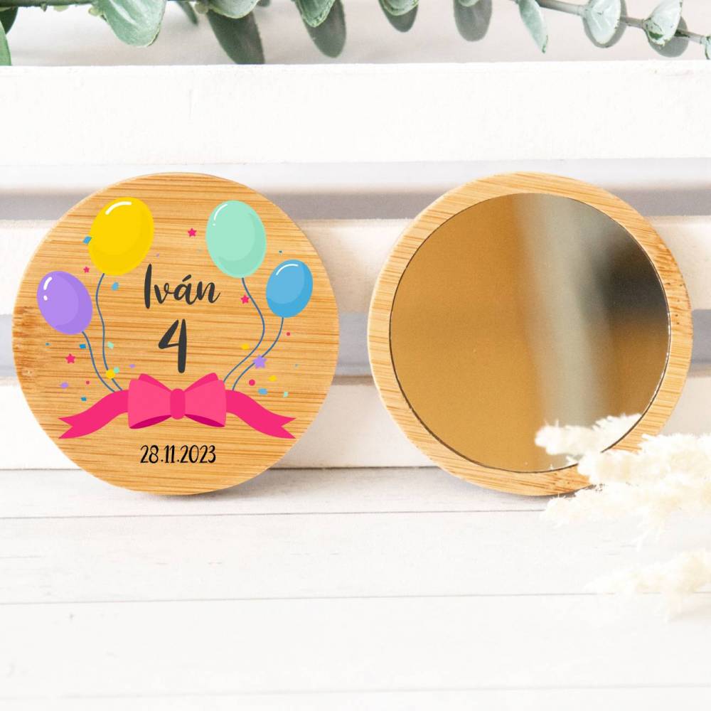 Espejo personalizado de madera "Modelo Lazo" Detalles cumpleaños - Regalos personalizables cumpleaños