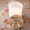 Vela personalizada madera "Modelo Juntos" Detalles boda - Detalles personalizables para Boda