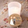 Vela personalizada madera "Modelo Novios" Detalles boda - Detalles personalizables para Boda