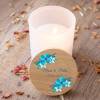 Vela personalizada madera "Modelo Azul" Detalles boda - Detalles personalizables para Boda