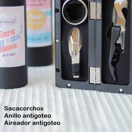 Set accesorios de vino personalizado "Modelo Sueño niña" Detalles bautizo - Detalles personalizables para Bautizo
