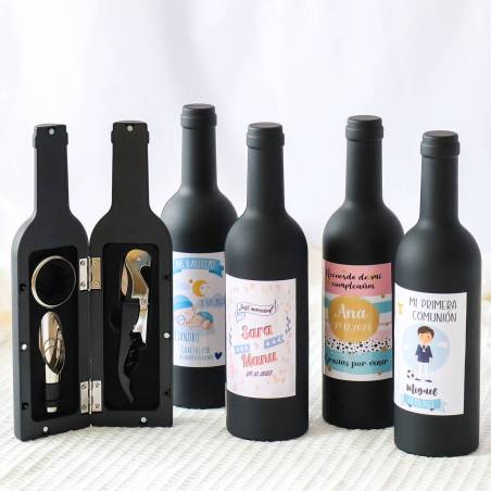 Set accesorios de vino personalizado "Modelo Sueño niña" Detalles bautizo - Detalles personalizables para Bautizo