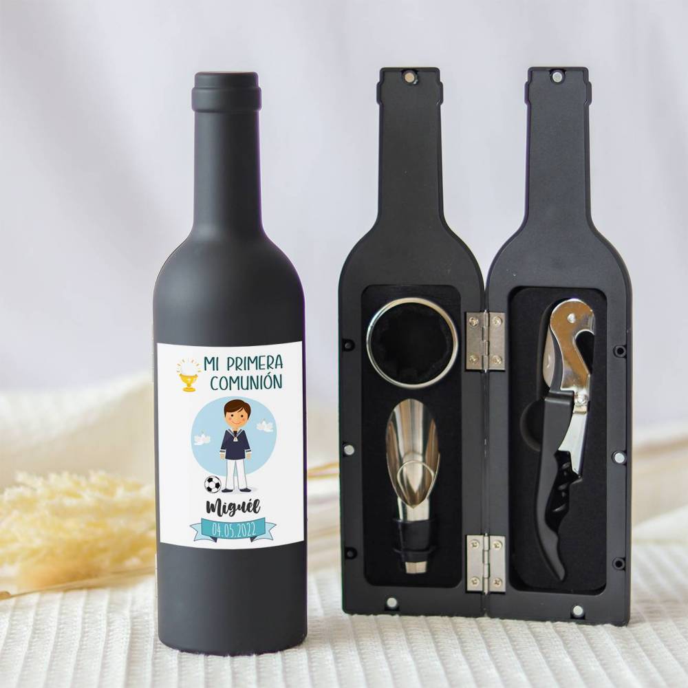copy of Set accesorios de vino personalizado "Modelo Fútbol" Detalles comunión - Detalles personalizables para Comunión
