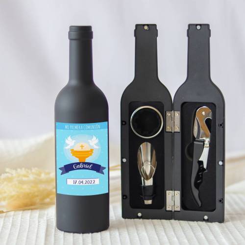 Set accesorios de vino personalizado "Modelo Copa niño" Detalles comunión - Detalles personalizables para Comunión
