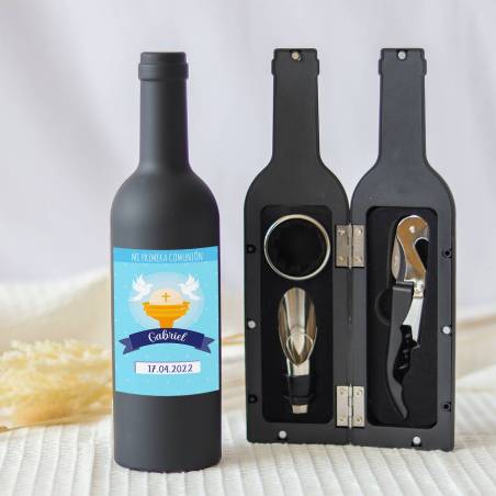 Set accesorios de vino personalizado "Modelo Copa niño" Detalles comunión - Detalles personalizables para Comunión