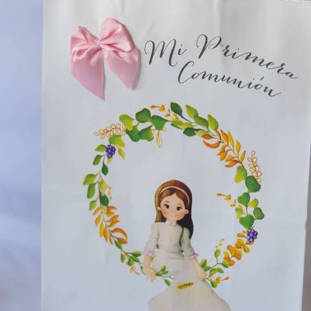Bolsa de comunión orla flores Regalos de comunión - Envoltorio Regalo de comunión