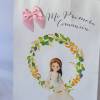 Bolsa de comunión orla flores Regalos de comunión - Envoltorio Regalo de comunión