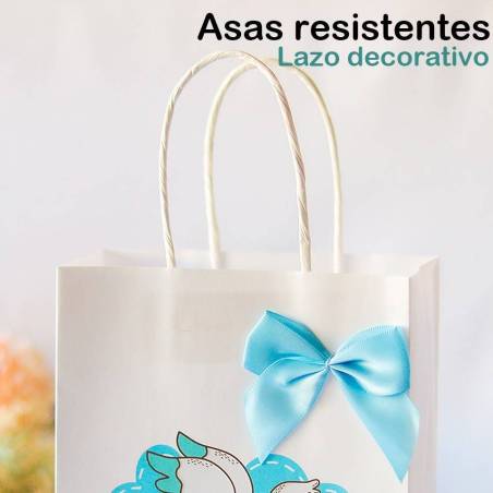 Bolsa de papel para bautizo niño niña - Detalles para bautizo