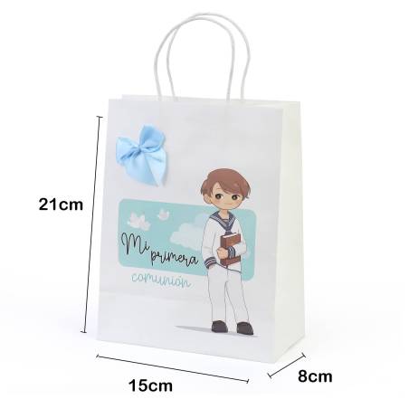 Bolsa de papel comunión niño Detalles invitados comunión - Detalles para comunión