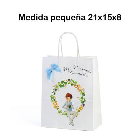 Bolsa de comunión niño orla flores Regalos de comunión - Envoltorio Regalo de comunión