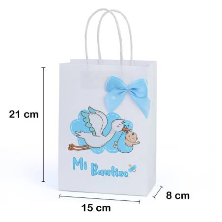 Bolsa de papel para bautizo niño Detalles de bautizo - Detalles para bautizo