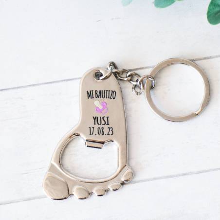 Llavero personalizado bautizo niña "Modelo Chupete Niña" detalles invitados bautizo - Detalles De Bautizo Para Hombres