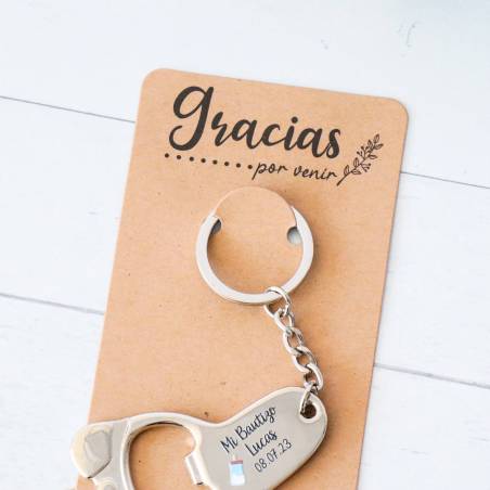 Llavero personalizado bautizo niño "Modelo Biberón Niño" detalles invitados bautizo - Detalles De Bautizo Para Hombres