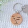 Llavero madera personalizado "Paloma" Detalle comunión - Llaveros personalizados comunión