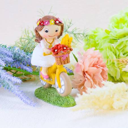 Figura tarta de comunión Niña en bicicleta - Figuras Tarta Comunión