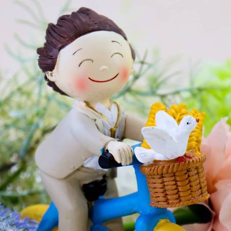Figura tarta de comunión Niño en bicicleta - Figuras Tarta Comunión