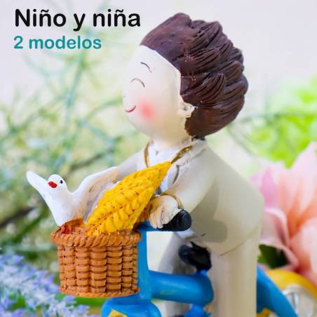 Figura tarta de comunión Niño en bicicleta - Figuras Tarta Comunión