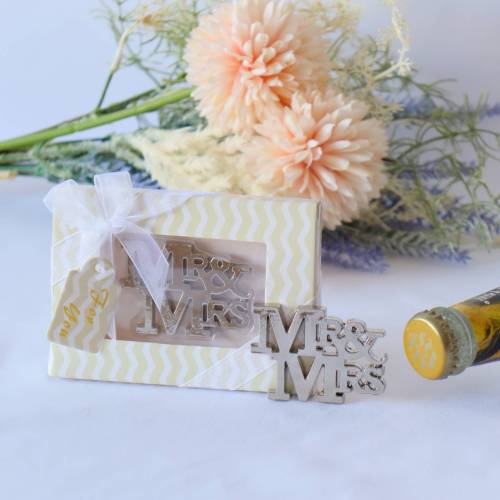 Abridor de botellas Mr&Mrs Detalles originales invitados de boda - Detalles Boda Originales