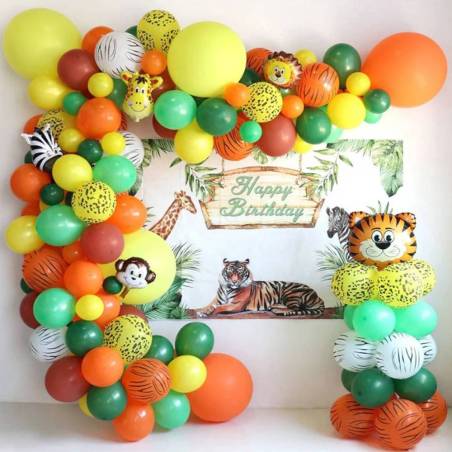 Kit de arco de globos de animales 60 globos - Decoración De Comunión