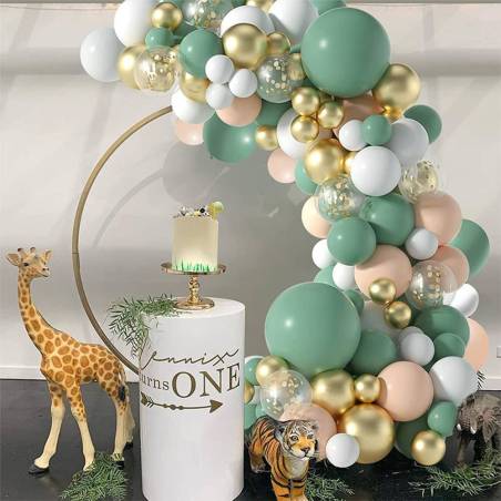 Kit de arco de globos verde pastel 117 globos - Decoración De Comunión