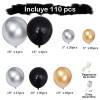 Kit de arco de globos Oro y negro 110 globos - Decoración De Comunión