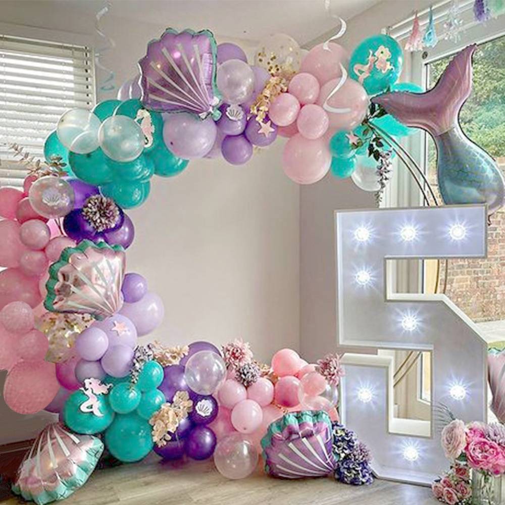 Kit de arco de globos de sirena 97 globos - Decoración De Comunión