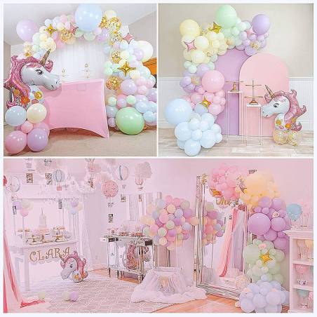 Kit de arco de globos de unicornio 124 globos - Decoración De Comunión
