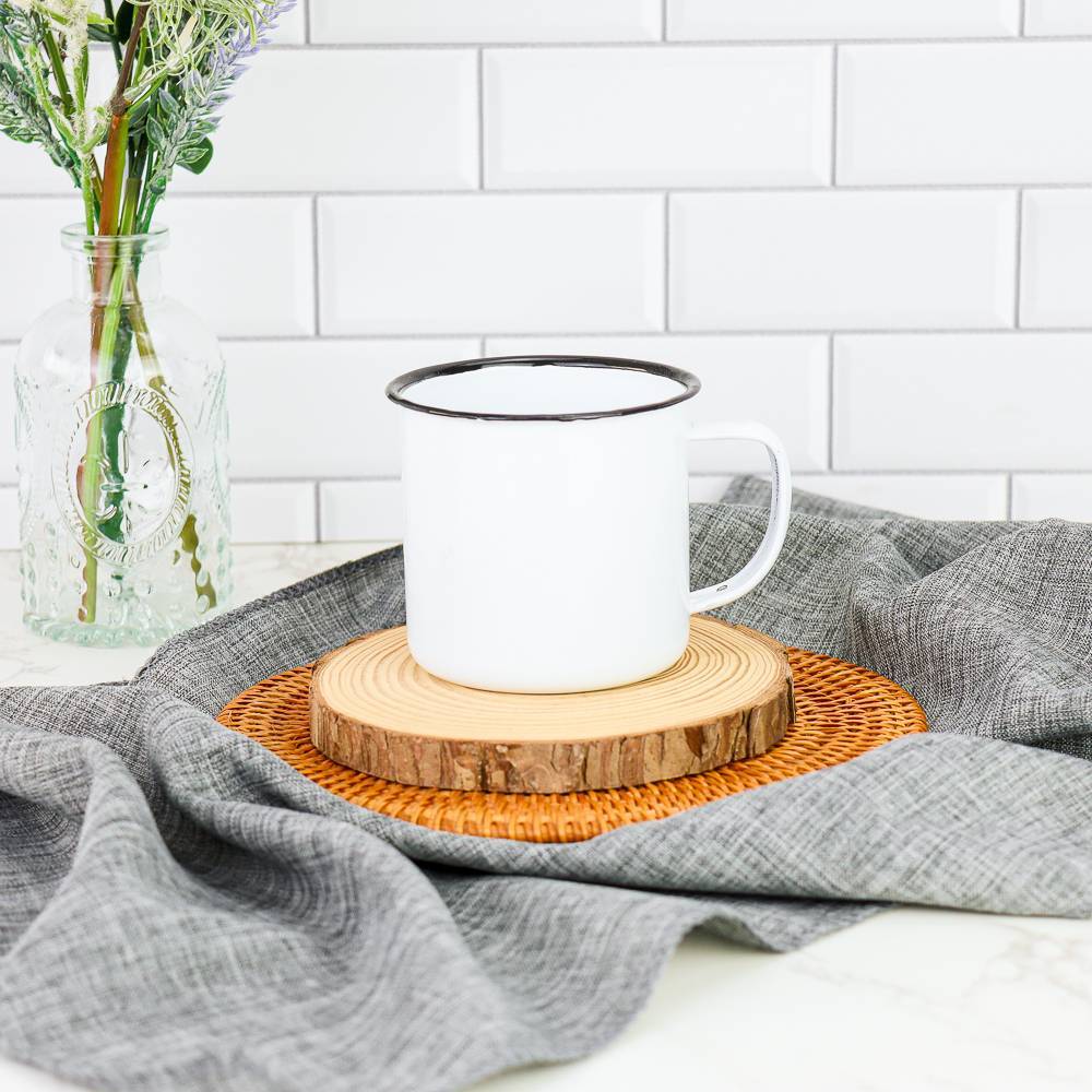 Taza de metal estilo retro Recuerdo de bautizo - Detalles para bautizo