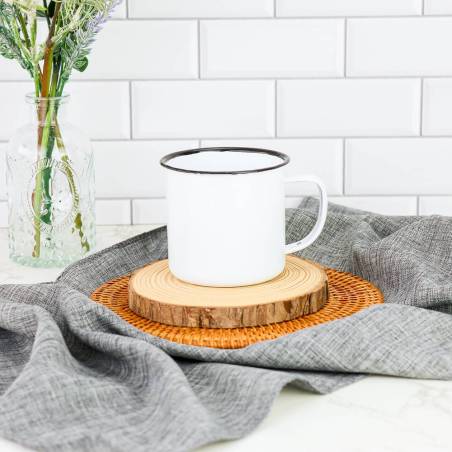 Taza de metal estilo retro Recuerdo de bautizo - Detalles para bautizo