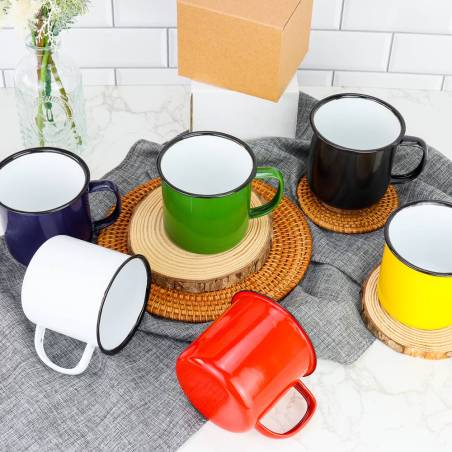 Taza de metal estilo retro Recuerdo de bautizo - Detalles para bautizo