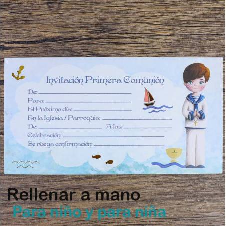 10 Invitaciones de Comunión Originales Niño Incluye Sobres - Invitaciones De Comunión