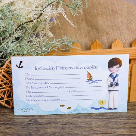 10 Invitaciones de Comunión Originales Niño Incluye Sobres - Invitaciones De Comunión