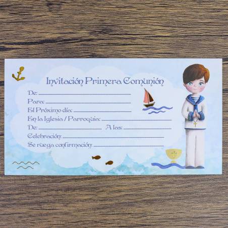 10 Invitaciones de Comunión Originales Niño Incluye Sobres - Invitaciones De Comunión