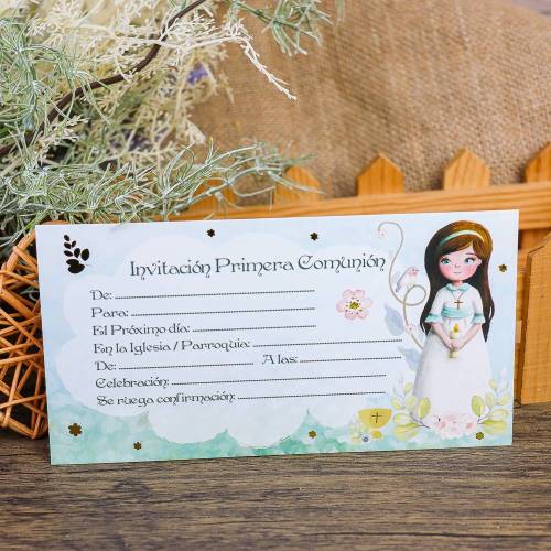 10 Invitaciones de Comunión Originales Niña Incluye Sobres - Invitaciones De Comunión